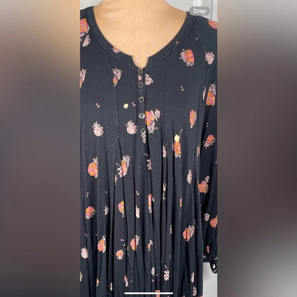 Free People Winter Sun Printed Tunic Black Combo Size XSmall - Picture 8 of 14